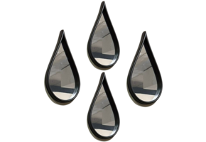 Spiegel Druppel - Set van 4 - Zwart