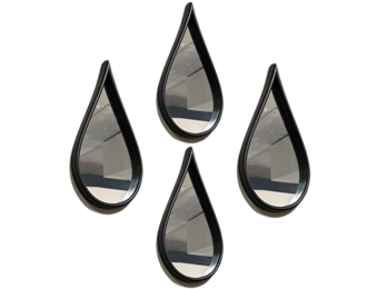 Spiegel Druppel - Set van 4 - Zwart