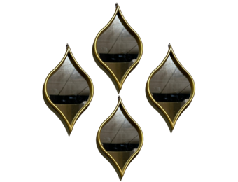 Spiegel Arabesque - Set van 4 - Goud
