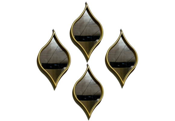 Spiegel Arabesque - Set van 4 - Goud
