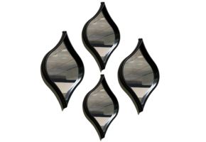 Spiegel Arabesque - Set van 4 - Zwart