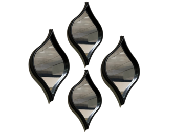 Spiegel Arabesque - Set van 4 - Zwart