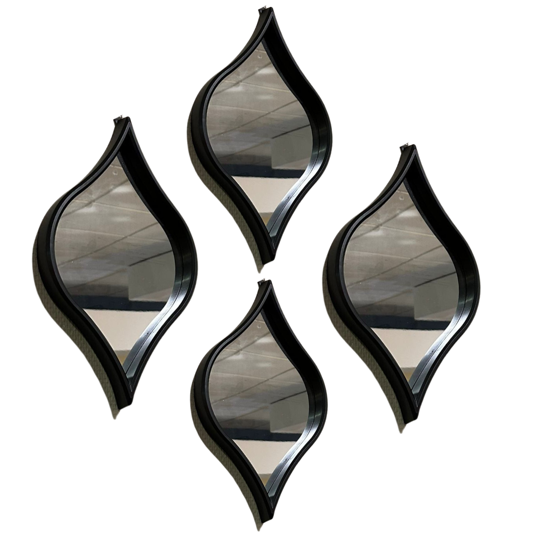 Spiegel Arabesque - Set van 4 - Zwart