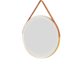 Wandspiegel Aurora met riem - Goud/Bruin
