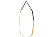 Wandspiegel Aurora met riem - Goud/Zwart