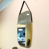 Wandspiegel Aurora met riem - Goud/Zwart