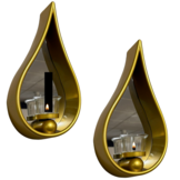 Waxinelichthouder Druppel - Set van 2 - Goud