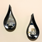 Waxinelichthouder Druppel - Set van 2 - Zwart