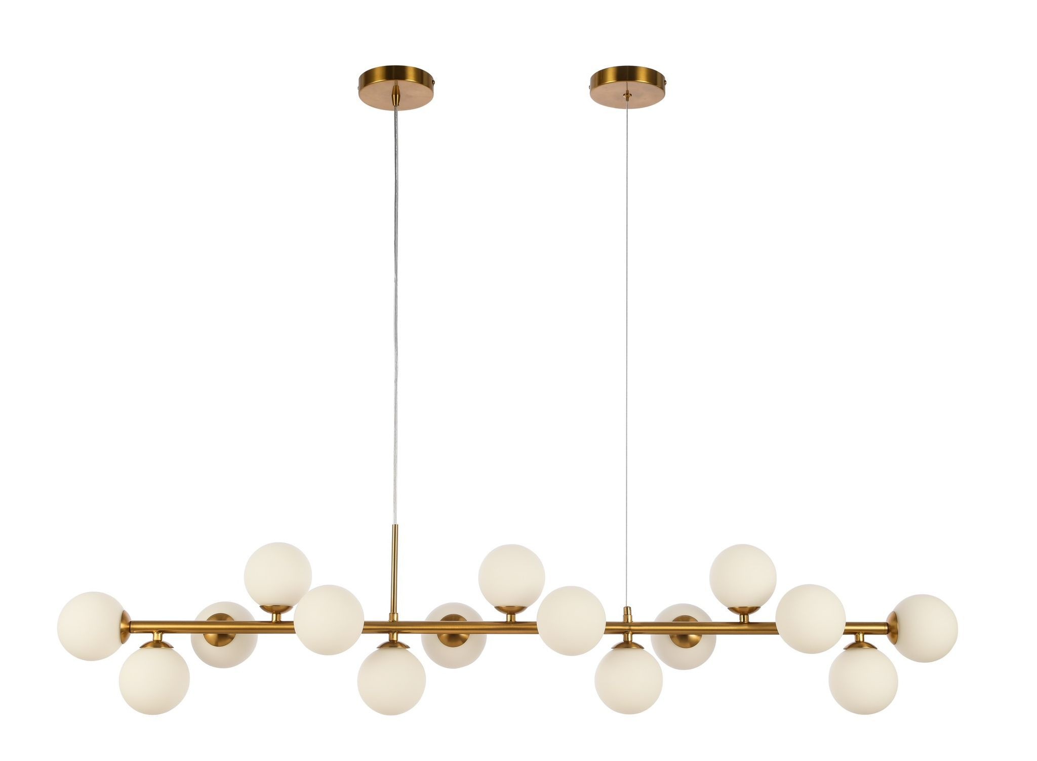 Hanglamp Céline opaal glas 15 lichts - Goud