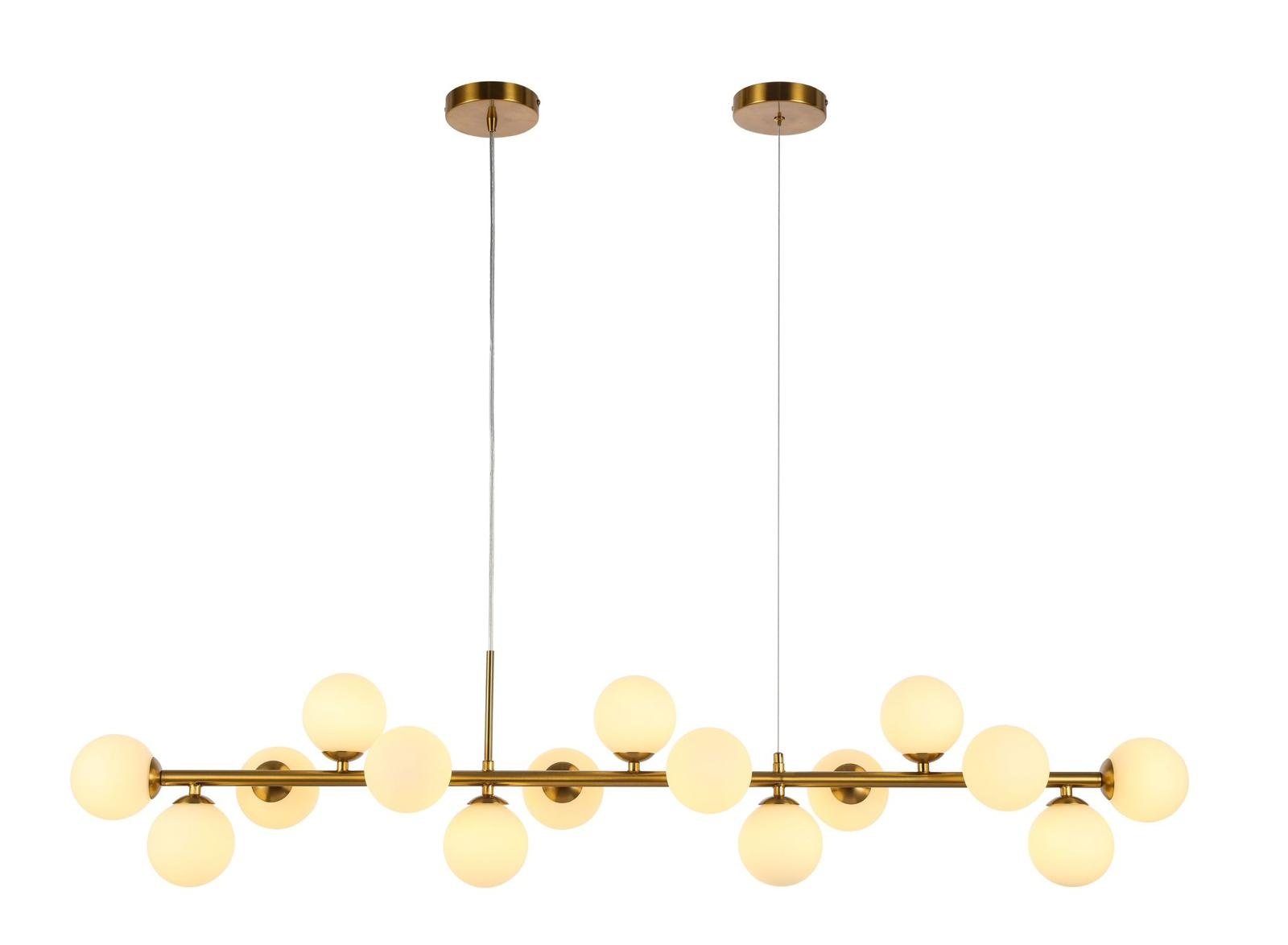 Hanglamp Céline opaal glas 15 lichts - Goud