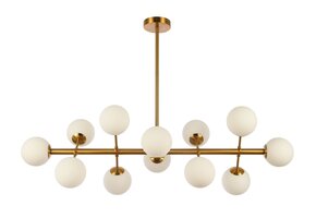 Hanglamp Céline opaal glas 12 lichts  - Goud