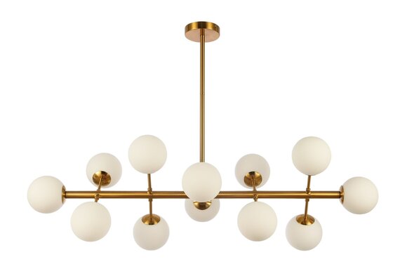 Hanglamp Céline opaal glas 12 lichts  - Goud
