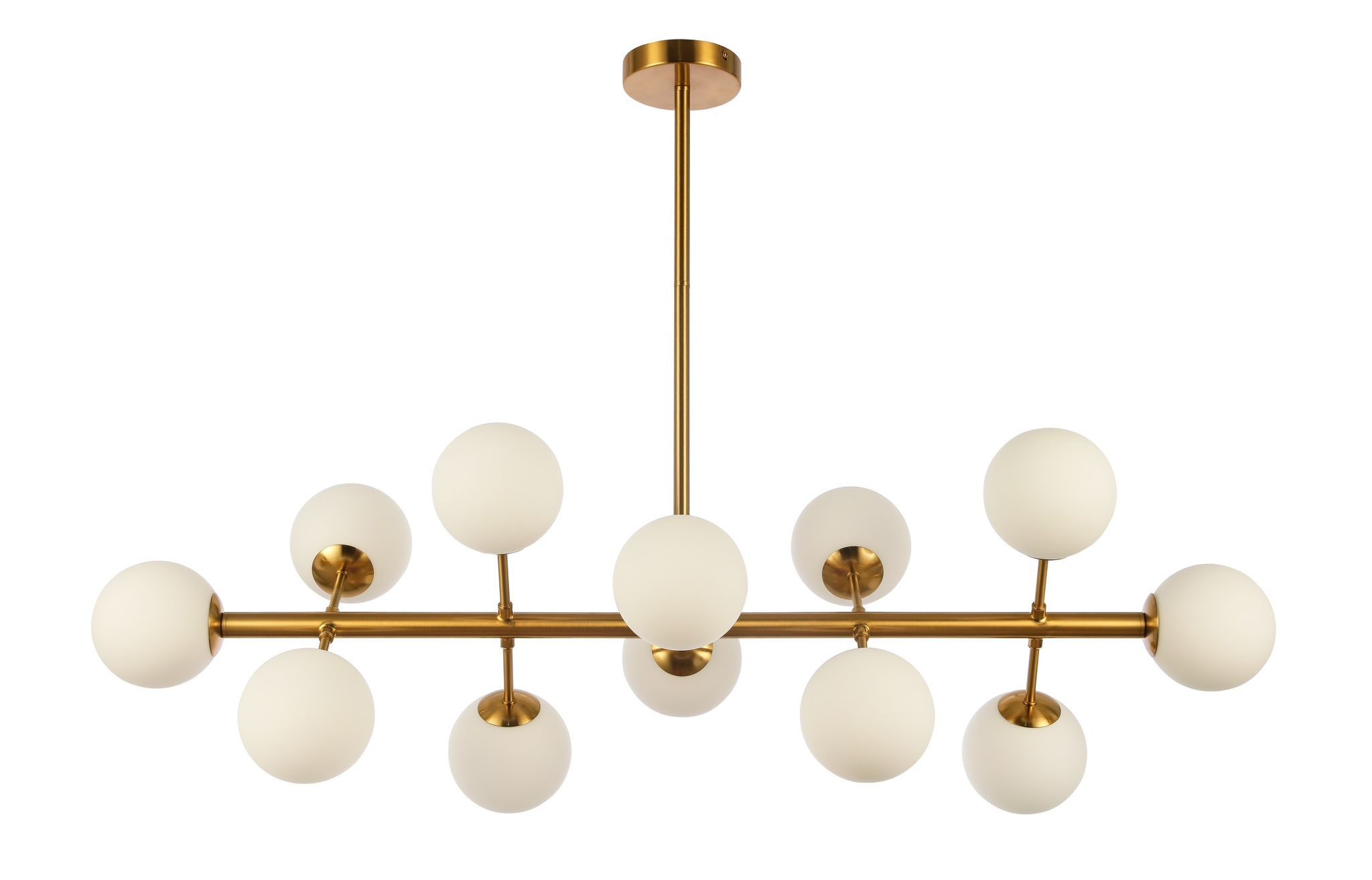Hanglamp Céline opaal glas 12 lichts - Goud