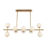 Hanglamp Céline opaal glas 10 lichts  - Goud