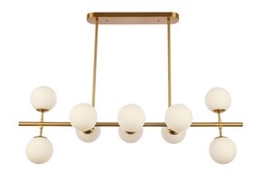 Hanglamp Céline opaal glas 10 lichts  - Goud