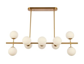 Hanglamp Céline opaal glas 10 lichts  - Goud