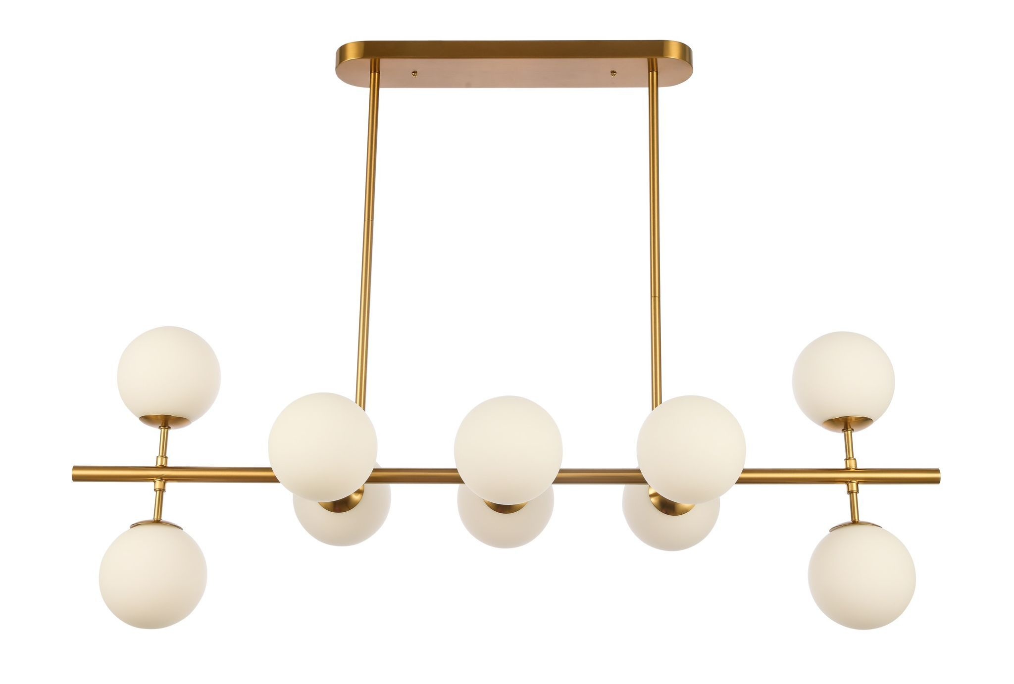 Hanglamp Céline opaal glas 10 lichts  - Goud