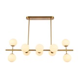 Hanglamp Céline opaal glas 10 lichts  - Goud