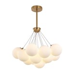 Hanglamp Élodie opaal glas | Ø 65 cm  - Goud