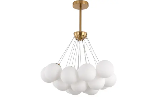 Hanglamp Élodie opaal glas | Ø 65 cm  - Goud