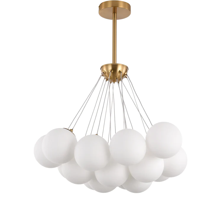 Hanglamp Élodie opaal glas | Ø 65 cm  - Goud