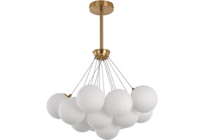 Hanglamp Élodie opaal glas | Ø 55 cm  - Goud