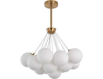 Hanglamp Élodie opaal glas | Ø 55 cm - Goud