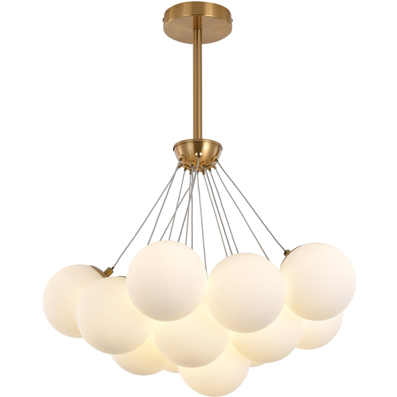Hanglamp Élodie opaal glas | Ø 55 cm - Goud