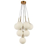 Hanglamp Jade opaal glas 10 lichts  - Goud