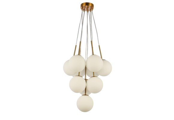 Hanglamp Jade opaal glas 10 lichts  - Goud