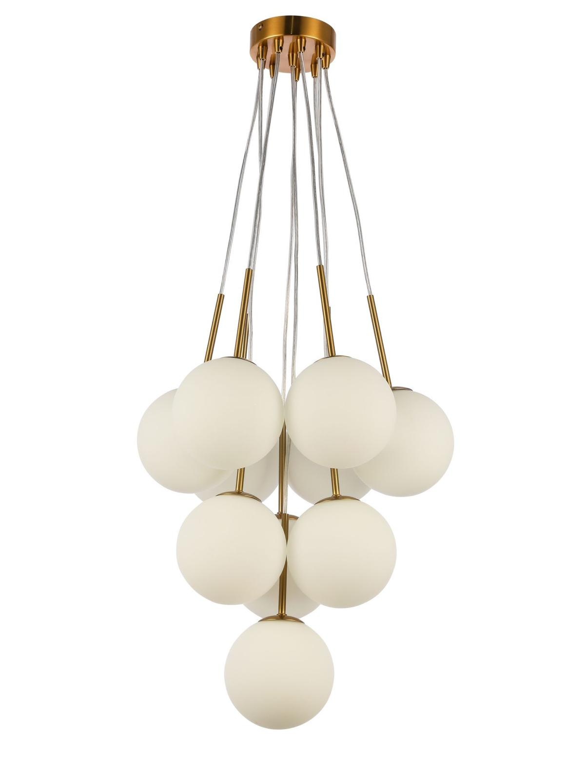 Hanglamp Jade opaal glas 10 lichts  - Goud