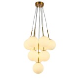 Hanglamp Jade opaal glas 10 lichts  - Goud