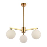 Hanglamp Nora opaal glas 3 lichts  - Goud