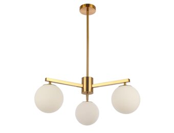 Hanglamp Nora opaal glas 3 lichts  - Goud