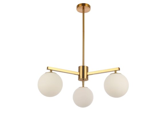 Hanglamp Nora opaal glas 3 lichts  - Goud