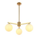 Hanglamp Nora opaal glas 3 lichts  - Goud