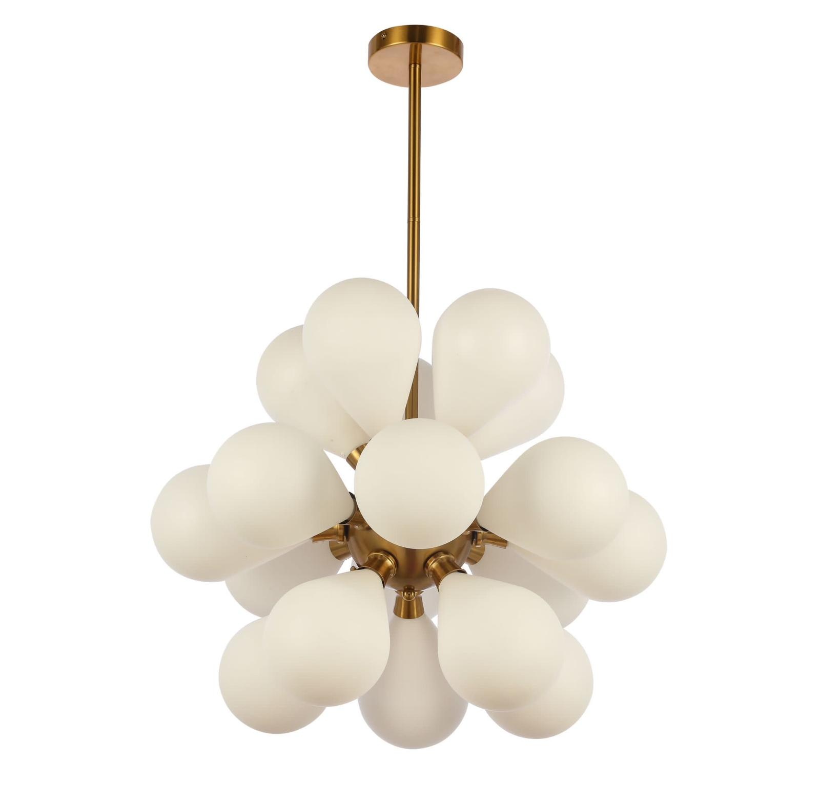 Hanglamp Bloom opaal glas | Ø 60 cm - Goud