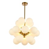 Hanglamp Bloom opaal glas | Ø 60 cm - Goud