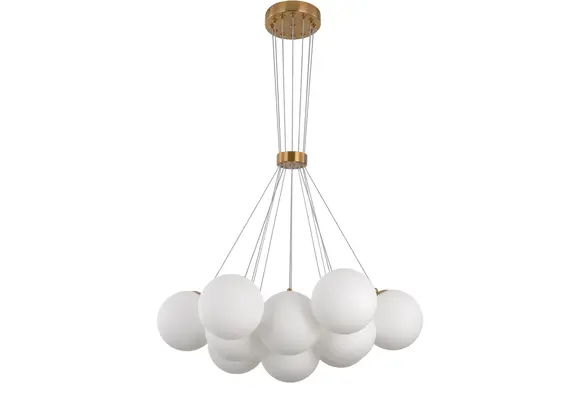 Hanglamp Mila opaal glas 13 lichts  - Goud
