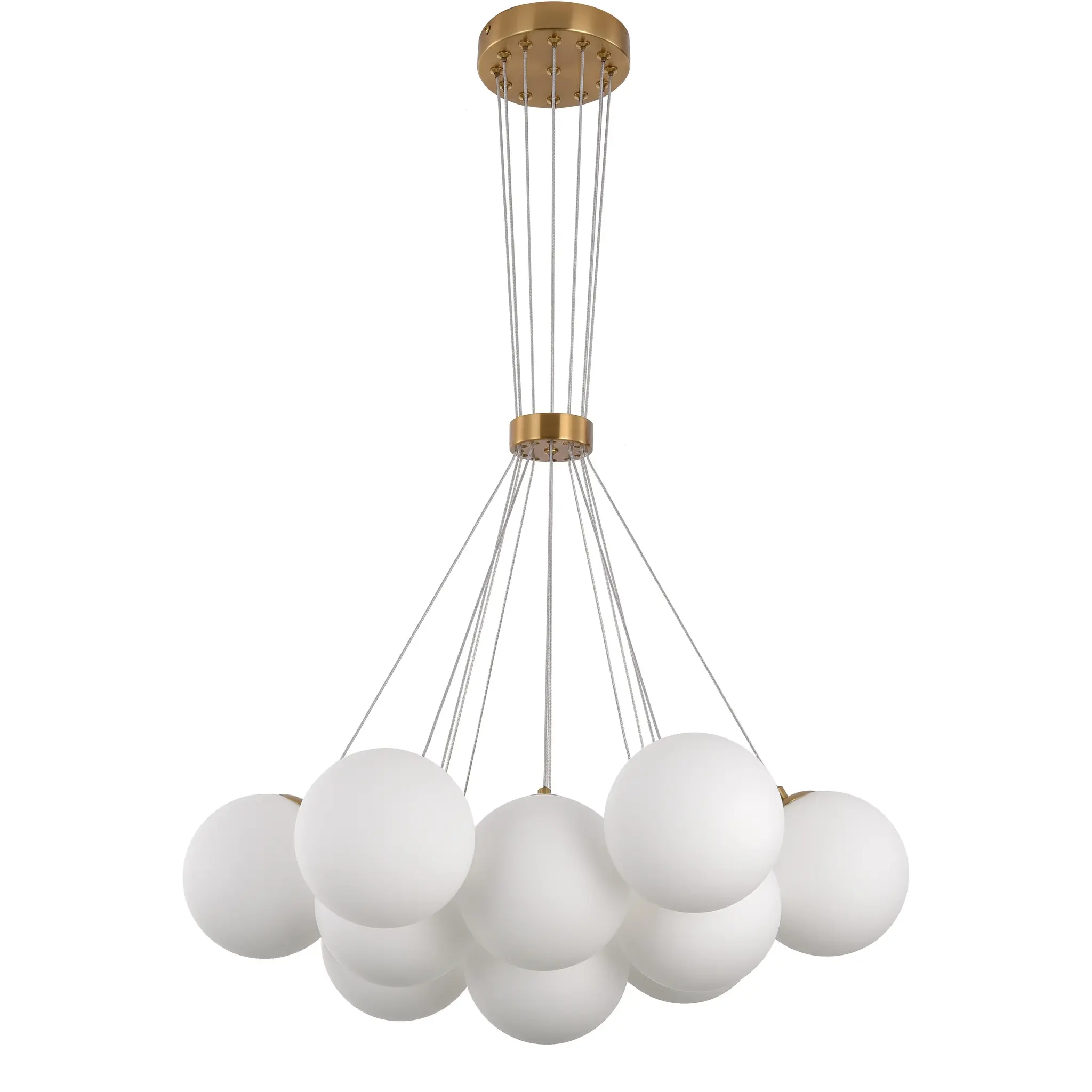 Hanglamp Mila opaal glas 13 lichts  - Goud