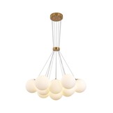 Hanglamp Mila opaal glas 13 lichts  - Goud