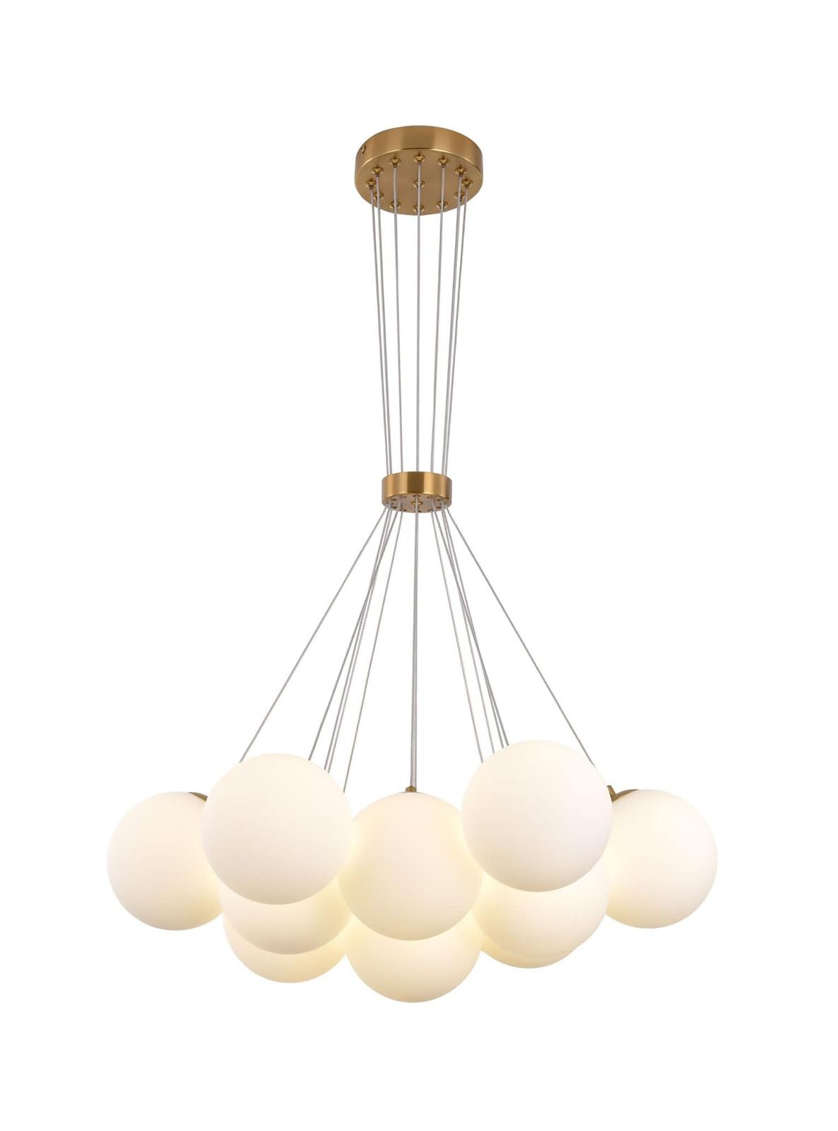 Hanglamp Mila opaal glas 13 lichts  - Goud