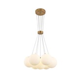 Hanglamp Mila opaal glas 7 lichts - Goud