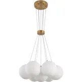 Hanglamp Mila opaal glas 7 lichts - Goud