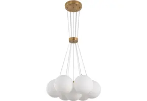 Hanglamp Mila opaal glas 7 lichts - Goud