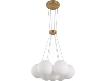 Hanglamp Mila opaal glas 7 lichts - Goud