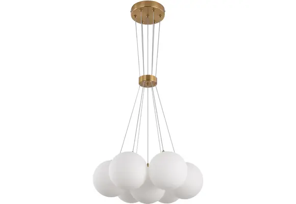 Hanglamp Mila opaal glas 7 lichts - Goud