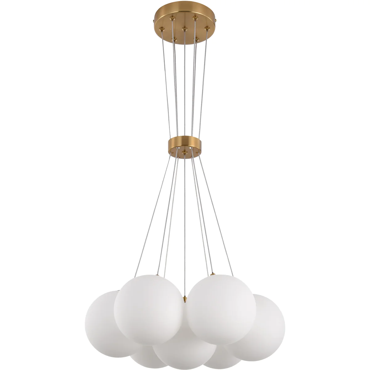 Hanglamp Mila opaal glas 7 lichts - Goud