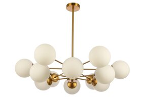 Hanglamp Rama opaal glas 12 lichts - Goud