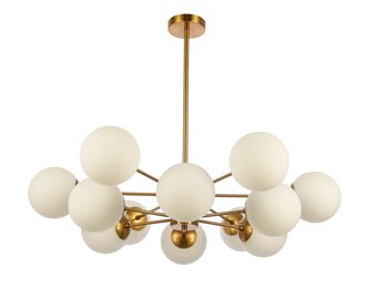 Hanglamp Rama opaal glas 12 lichts - Goud